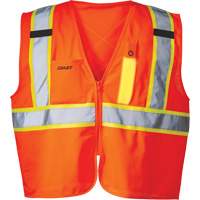 SV350 X-Back Safety Vest with Light, High Visibility Orange, Small, Polyester OSI Industrial Sales