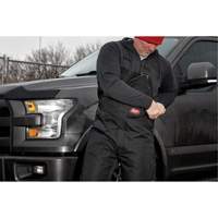 GridIron Regular Length Zip-To-Thigh Bib Overall, Men's, Large, Black OSI Industrial Sales