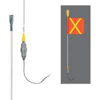 Safety Whip&reg; All-Weather Super-Duty Warning Whips with Constant LED Light, Spring Mount, 3' High, Orange with Reflective OSI Industrial Sales