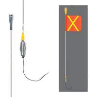Safety Whip&reg; All-Weather Super-Duty Warning Whips with Constant LED Light, Spring Mount, 5' High, Orange with Reflective OSI Industrial Sales