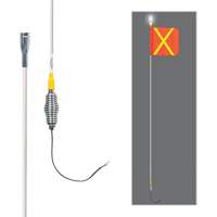 Safety Whip&reg; All-Weather Super-Duty Warning Whips with Constant LED Light, Spring Mount, 5' High, Orange with Reflective OSI Industrial Sales