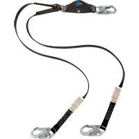 Anti-Corrosion Energy Absorbing Lanyard, 6', Snap Hook Center, Snap Hook Leg Ends, Polyester OSI Industrial Sales