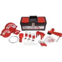 Lockout Tagout Kit with Aluminum Safety Padlocks in Toolbox, Valve Kit, 32 Components OSI Industrial Sales