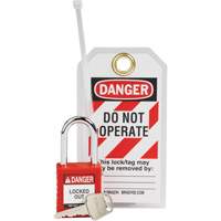 Nylon Safety Lockout Padlock & Tag Kit, 3 Components OSI Industrial Sales