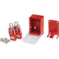 Ultra Compact Group Lockout Box with Nylon Safety Lockout Padlocks, Red OSI Industrial Sales