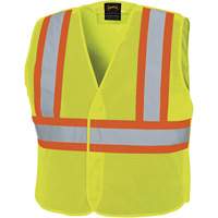 598P Tear-Away Mesh Safety Vest, High Visibility Lime-Yellow, Medium/Small, Polyester OSI Industrial Sales