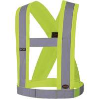 5492 Bretelles de s&eacute;curit&eacute; r&eacute;glable de 4" de large, R&eacute;pond ou surpasse la norme CSA Z96 classe 2 - niveau 2, Jaune lime haute visibilit&eacute;, Couleur r&eacute;fl&eacute;chissante Argent, Taille unique OSI Industrial Sales