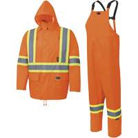 5618 150D Rain Suit, Polyester/Polyurethane, Small, High Visibility Orange OSI Industrial Sales