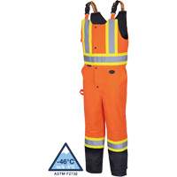 5040BB Waterproof Quilted Bib Pants, Polyester, X-Small, Black/High Visibility Orange OSI Industrial Sales