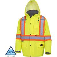 5031 Manteau de s&eacute;curit&eacute; matelass&eacute; imperm&eacute;able, Jaune lime haute visibilit&eacute;, Petit OSI Industrial Sales