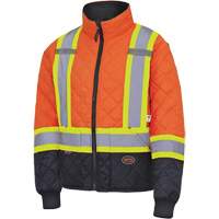 5015 Quilted Freezer Jacket, Polyester, Black/High Visibility Orange, X-Small OSI Industrial Sales