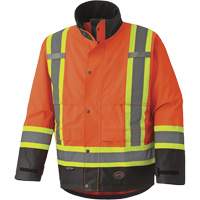 5400 300D Trilobal Ripstop Waterproof Safety Jacket, Polyester, Black/High Visibility Orange, 2X-Large OSI Industrial Sales