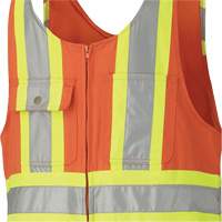 6617Z Safety Overalls with Leg Zippers, Poly-Cotton, 36, High Visibility Orange OSI Industrial Sales