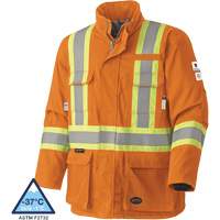 5533 Flame-Resistant Safety Parka, Small, High Visibility Orange, 58 cal/cm² OSI Industrial Sales