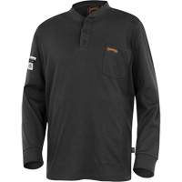 332 Chandail Henley en tricot interlock ignifuge, Petit, Noir OSI Industrial Sales