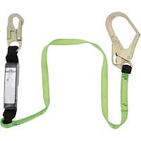 SA-5402-4 Shock Absorbing Lanyard, 4', Rebar Hook Center, Snap Hook Leg Ends, Polyester OSI Industrial Sales
