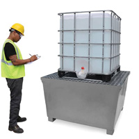 Steel Ultra-IBC Spill Pallet&reg;, 370 US gal. Spill Capacity, 57.6" x 34.7" x 56.9" OSI Industrial Sales