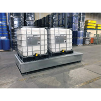 Steel Ultra-Twin IBC Spill Pallet&reg;, 370 US gal. Spill Capacity, 103.8" x 26.8" x 51.1" OSI Industrial Sales