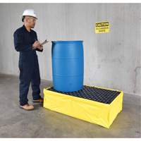 Ultra-Spill Pallet flexible, 2 barils, Capacit&eacute; de d&eacute;versement 66 gal. US, 48" x 24" x 14" OSI Industrial Sales
