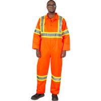 Unlined Safety Coveralls, Small, High Visibility Orange OSI Industrial Sales
