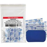 Blue Adhesive Bandages, Rectangular/Square, 3", Fabric Metal Detectable, Non-Sterile OSI Industrial Sales