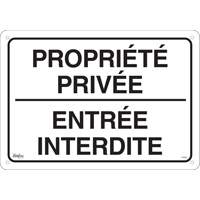 "Propri&eacute;t&eacute; priv&eacute;e" Sign, 14" x 20", Aluminum, French OSI Industrial Sales