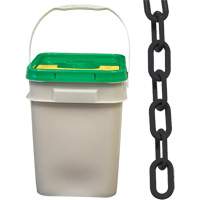 Heavy-Duty Plastic Safety Chain, Black, 2" Link, 120' Length OSI Industrial Sales