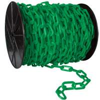 Heavy-Duty Plastic Safety Chain, Yellow, 2" Link, 100' Length OSI Industrial Sales