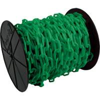 Heavy-Duty Plastic Safety Chain, Green, 2" Link, 100' Length OSI Industrial Sales