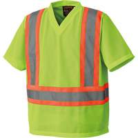 5993P Mesh Safety T-Shirt, Polyester, Small, High Visibility Lime-Yellow OSI Industrial Sales