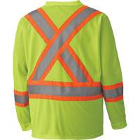 6985 Traffic Micro Mesh Long-Sleeved Safety Shirt, Small, High Visibility Lime-Yellow OSI Industrial Sales