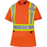 6948 Women's Bird's-Eye Safety T-Shirt, Polyester, X-Small, High Visibility Orange OSI Industrial Sales