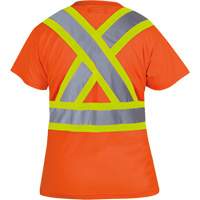 6948 Women's Bird's-Eye Safety T-Shirt, Polyester, X-Small, High Visibility Orange OSI Industrial Sales