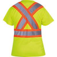 6949 Women's Bird's-Eye Safety T-Shirt, Polyester, X-Small, High Visibility Lime-Yellow OSI Industrial Sales