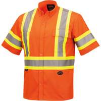 4442 Ultra Cool Short-Sleeved Safety Shirt, Cotton, Small, High Visibility Orange OSI Industrial Sales