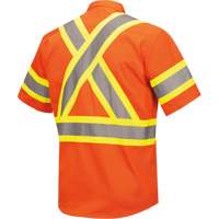 4442 Ultra Cool Short-Sleeved Safety Shirt, Cotton, Small, High Visibility Orange OSI Industrial Sales