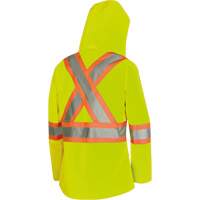5628W The Rock Women's 300D  Quilted Safety Parka, Polyester/Polyurethane, High Visibility Lime-Yellow, X-Small OSI Industrial Sales