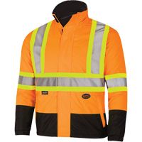 5770 Waterproof Reversible Safety Jacket, Polyester/Polyurethane, High Visibility Orange, Small OSI Industrial Sales