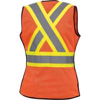 486 Women's High-Visibility Safety Tear-Away Vest, High Visibility Orange, X-Small, Polyester OSI Industrial Sales