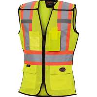 489 Women's High-Visibility Safety Tear-Away Vest, High Visibility Lime-Yellow, X-Small, Polyester OSI Industrial Sales