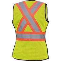 489 Women's High-Visibility Safety Tear-Away Vest, High Visibility Lime-Yellow, X-Small, Polyester OSI Industrial Sales