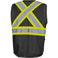 6959BK Tricot High-Visibility Safety Vest with Zipper Closure, Black, X-Small, Polyester OSI Industrial Sales