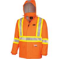 5884 Flash-Gard&reg; FR/Arc-Rated Waterproof Jacket with Hood, Small, High Visibility Orange, 51 cal/cm² OSI Industrial Sales