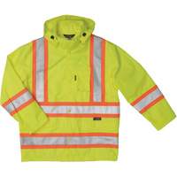 Manteau de s&eacute;curit&eacute; imperm&eacute;able en tissu ind&eacute;chirable Ripstop, Polyester, T-petit, Jaune lime haute visibilit&eacute; OSI Industrial Sales