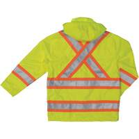 Manteau de s&eacute;curit&eacute; imperm&eacute;able en tissu ind&eacute;chirable Ripstop, Polyester, T-petit, Jaune lime haute visibilit&eacute; OSI Industrial Sales