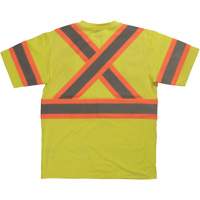 Short Sleeve Safety T-Shirt, Cotton, X-Small, High Visibility Lime-Yellow OSI Industrial Sales