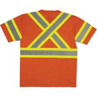 Short Sleeve Safety T-Shirt, Cotton, X-Small, High Visibility Orange OSI Industrial Sales