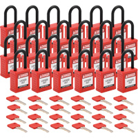 Velocity Lockout Padlocks, Red, Keyed Different, Nylon, 1-1/2" Width OSI Industrial Sales
