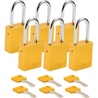 Cadenas de s&eacute;curit&eacute;, Cadenas de s&eacute;curit&eacute;, Cl&eacute;s diff&eacute;rentes, Aluminium, Largeur de 1-1/2" OSI Industrial Sales