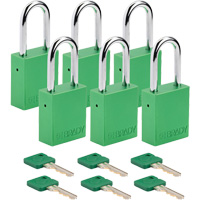 Cadenas de s&eacute;curit&eacute;, Cadenas de s&eacute;curit&eacute;, Cl&eacute;s diff&eacute;rentes, Aluminium, Largeur de 1-1/2" OSI Industrial Sales